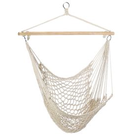 Hammock Chair Rope Seat Swing w/ Wooden Stick 220lbs