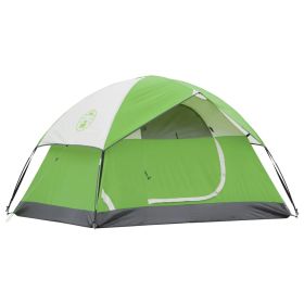 2-Person Weatherproof Dome Tent with E-Port; Green