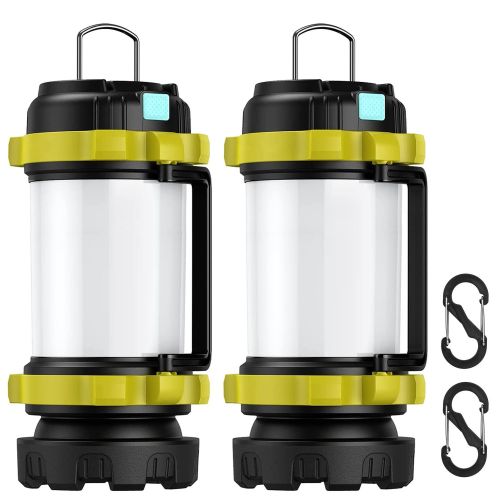 2Pcs Camping Lantern Rechargeable Flashlight 2Pcs Camping Lantern Rechargeable Flashlight