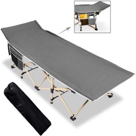 Folding Camping Cot Hiking; Heavy Duty Support 450lb