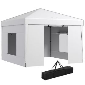 Outsunny 9.7' x 9.7' Pop Up Canopy with Sidewalls