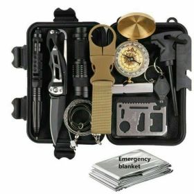 14 in 1 Survival Gear Kit Tactical Tools SOS EDC Case