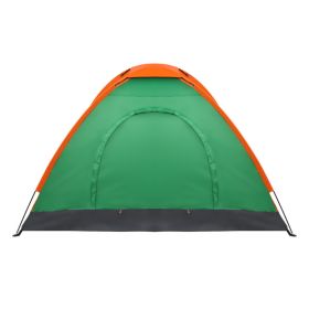 2-Person Waterproof Camping Dome Tent; Orange & Green