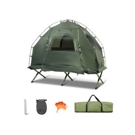 1-Person Folding Tent with Sunshade and Air Mattress