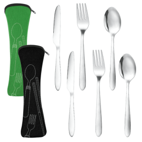 HEQUSIGNS Cutlery Set with Portable Pouch Case