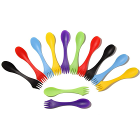 Arroyner 12Pcs Plastic Sporks 3 in 1