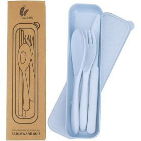 FLONOZZ Travel Cutlery Set with Case (Blue)