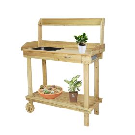 Bosonshop Wood Potting Bench Work Station