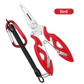 Pliers Stainless Steel Scissors (Color: Red with rope)