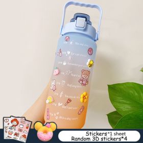 2L Large Capacity Water Bottle (Color: with Stickers 1)