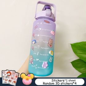 2L Large Capacity Water Bottle (Color: with Stickers 4)