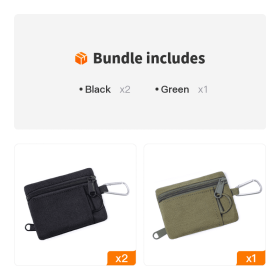 Outdoor Mini EDC Molle Pouch Waist Belt Bag (Color: Black*2+Green)