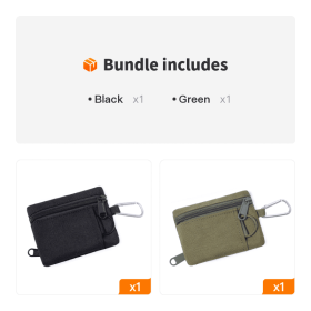 Outdoor Mini EDC Molle Pouch Waist Belt Bag (Color: Black+Green)