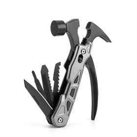 Multi-function Hammer Camping Gear Multitool (Color: Gray)