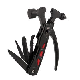 Multi-function Hammer Camping Gear Multitool (Color: Black)