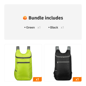 1pc Outdoor Portable Backpack (Color: Green+Black)