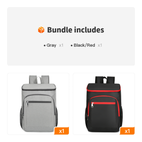 Thermal Insulated Backpack (Color: Gray+Black/Red)