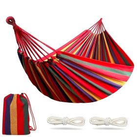 Outdoor Garden Camping Hammock With Tree Straps (Color: Red, size: 260*80CM)