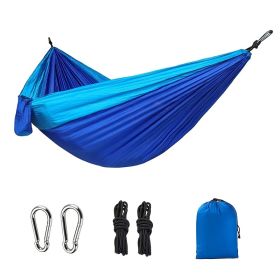 1pc Outdoor Camping Hammock (Color: 106*55in Sapphire Blue And Gray)