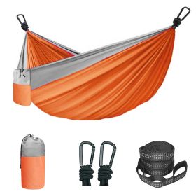 Camping Hammock Double & Single Portable Hammock (Color: Orange, size: 118.11x78.74inch)