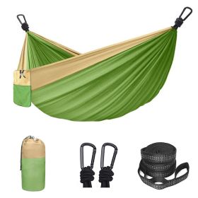 Camping Hammock Double & Single Portable Hammock (Color: Green, size: 118.11x78.74inch)