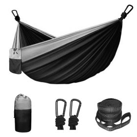 Camping Hammock Double & Single Portable Hammock (Color: Black, size: 118.11x78.74inch)