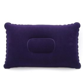 Portable Fold Inflatable Air Pillow (Color: G911A-deep blue, size: 43X27cm)