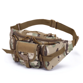 Waterproof Nylon Fanny Pack With Adjustable Belt (Color: CP Camouflage, size: The belt can be adjusted)