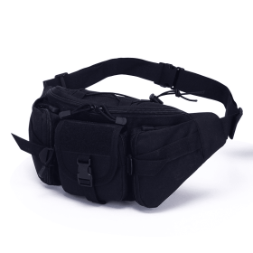 Waterproof Nylon Fanny Pack With Adjustable Belt (Color: Black, size: The belt can be adjusted)