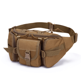 Waterproof Nylon Fanny Pack With Adjustable Belt (Color: Clay Color, size: The belt can be adjusted)