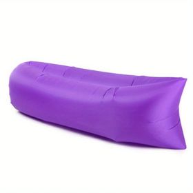 Camping Inflatable Sofa; Lazy Bag (Color: Purple)