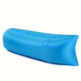 Camping Inflatable Sofa; Lazy Bag (Color: Blue)