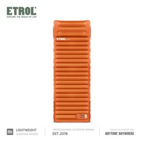 Sleeping Pad; Inflatable Sleeping Mat With Pillows (Color: Orange)