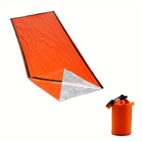 1pc Coldproof Warm Portable Single Sleeping Bag (Color: Orange)