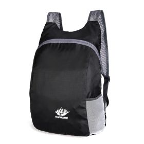 Lightweight Foldable Nylon Hiking Backpack (Color: Black)