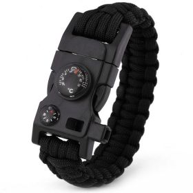 Survival Parachute Cord Bracelet (Color: Black)