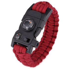 Survival Parachute Cord Bracelet (Color: Red)