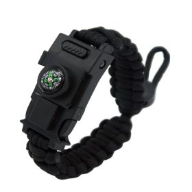 Rope Knife Camping Bracelet For Survival (Color: Black)