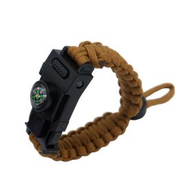 Rope Knife Camping Bracelet For Survival (Color: Brown)