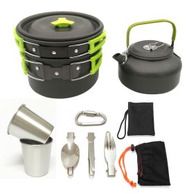 Outdoor set of pots and pans (Color: VNJF-green)