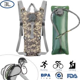 Hydration 3L Bladder Backpack (Color: ACU, size: 3L)