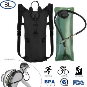 Hydration 3L Bladder Backpack (Color: Black, size: 3L)