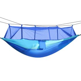 600lbs Load 2 Persons Hammock with Mosquito Net (Color: Blue)