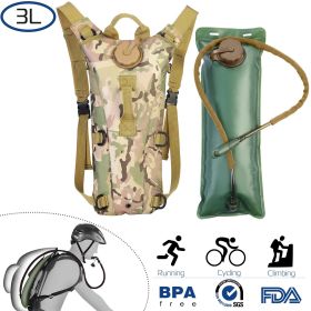 Hydration 3L Bladder Backpack (Color: Military, size: 3L)