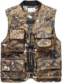 Men's Camouflage Quick-drying Multi-pocket Vests (Color: Camouflage-M)