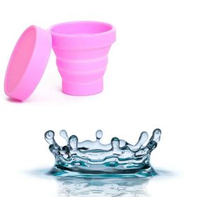 Hot Folding Silicone Cup Portable Telescopic (Color: Pink)