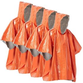 Emergency Rain Poncho Weather Proof (Type: Camping supplies, Color: Orange)