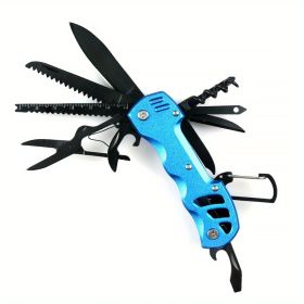 1pc 16-in-1 Multifunctional Pocket Knife Set (Color: Blue)