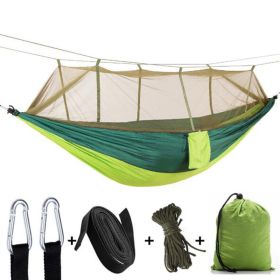 Camping Hammock with Mosquito Net Ultralight (Color: Green)