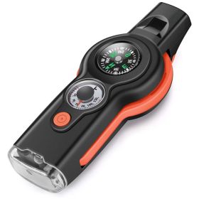 7-in-1 Multifunctional Emergency Whistle (Color: Orange)